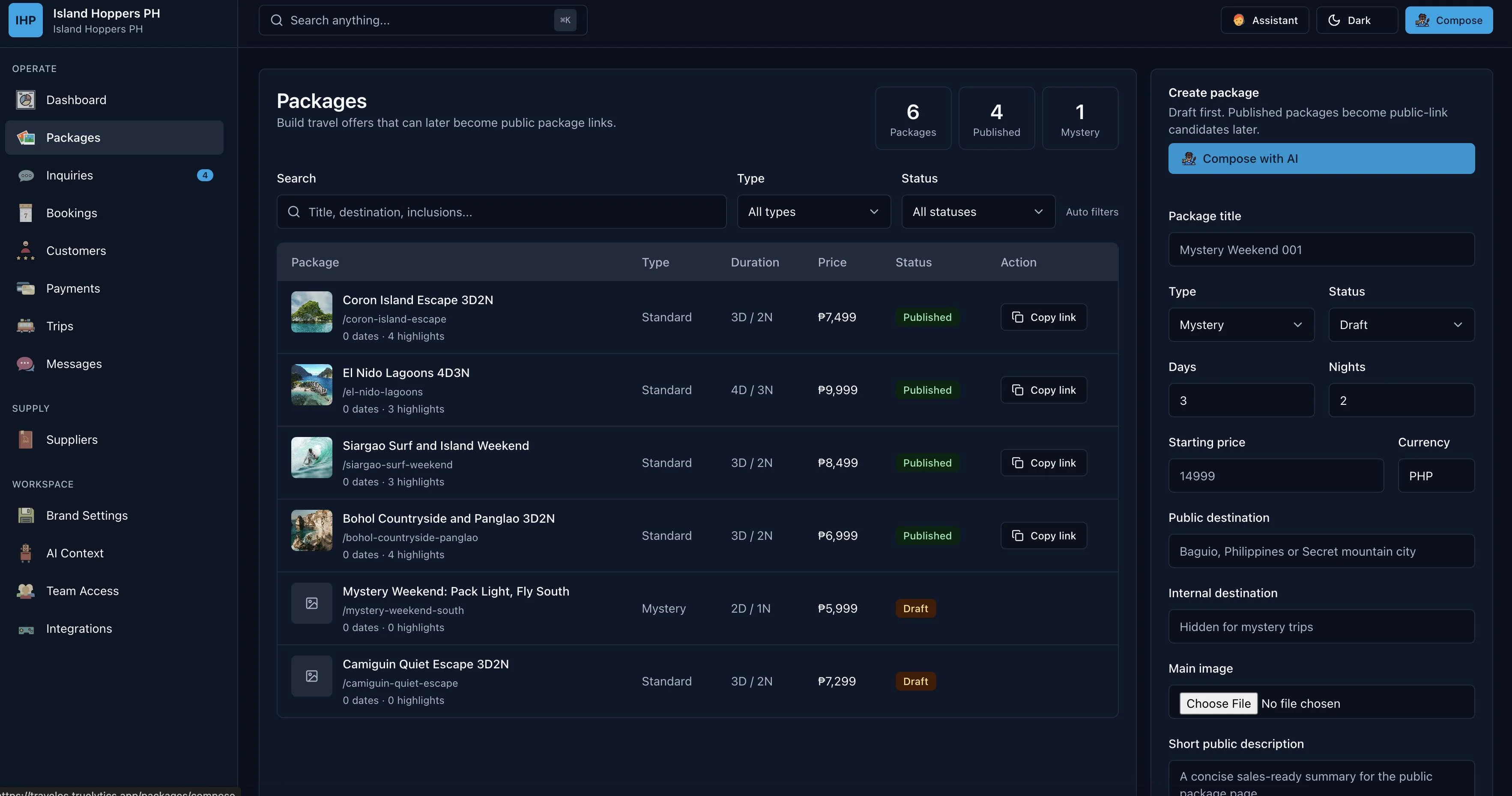 AI-assisted package drafting from supplier data